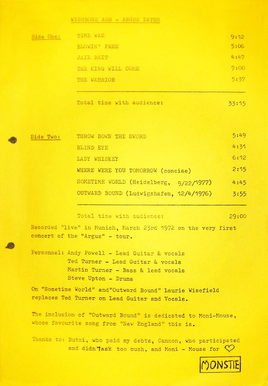 [Argus Dates Bootleg - Booklet 1]