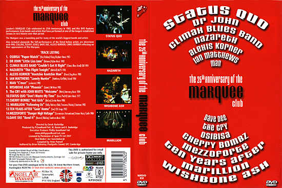 [25th Anniversary of the Marquee - Various Artists DVD cover art]