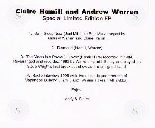 [Claire Hamill & Andrew Warren  - Summer Limited Edition EP cover art]